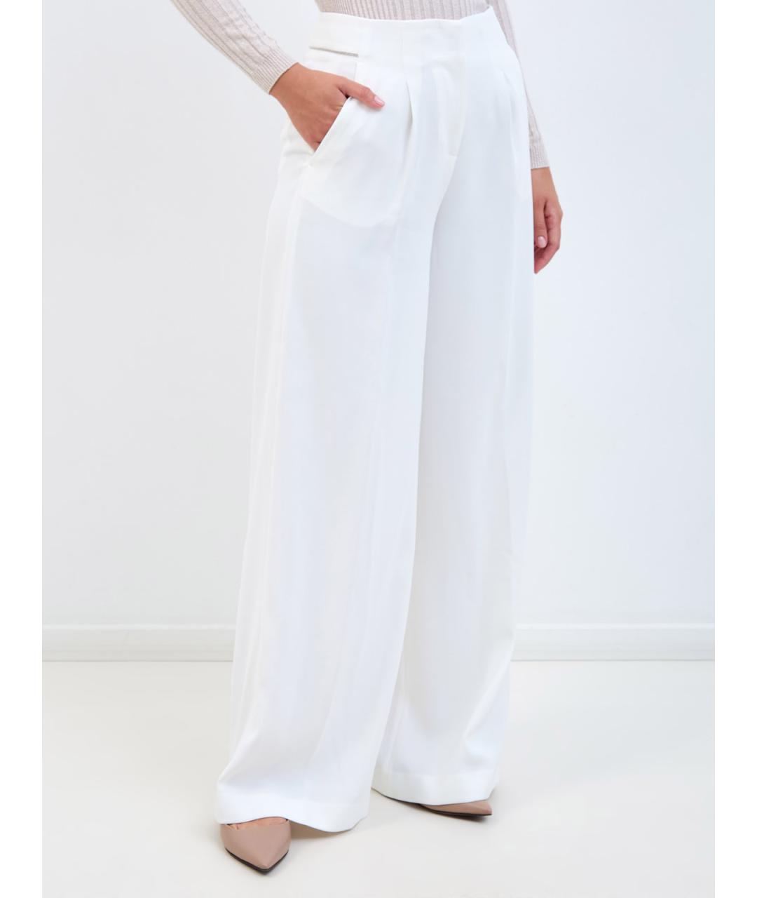 PESERICO Белые полиэстеровые прямые брюки, фото 3