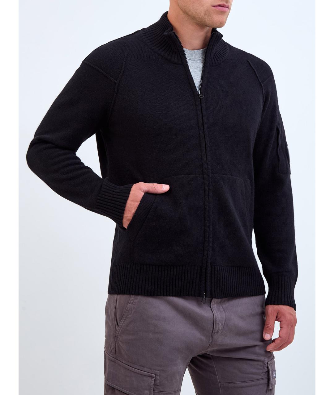 CP COMPANY Черный шерстяной кардиган, фото 3