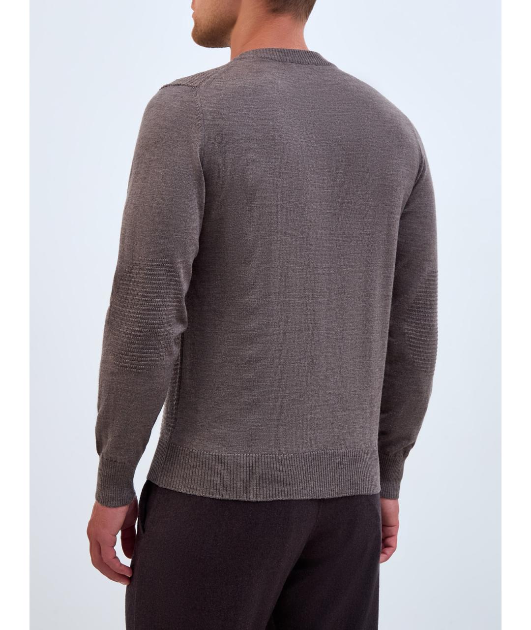 CANALI Коричневый шерстяной джемпер / свитер, фото 4