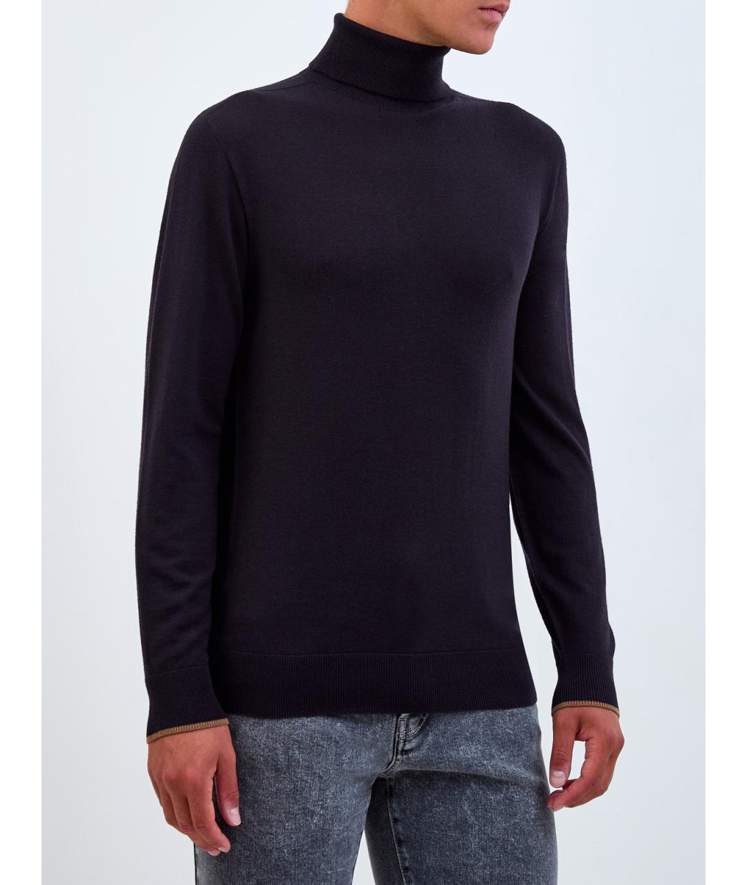 PESERICO Черная шерстяная водолазка, фото 3