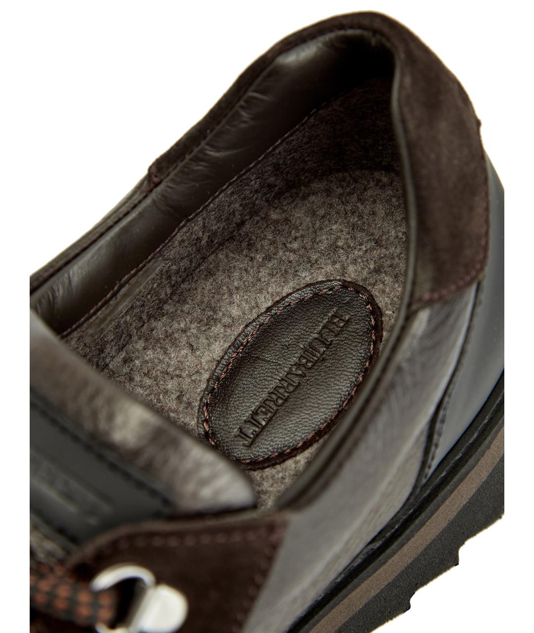 BARRETT Коричневые кожаные низкие кроссовки / кеды, фото 7