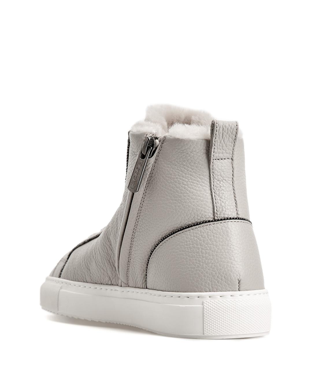 DOUCAL'S Серые кожаные кеды, фото 4