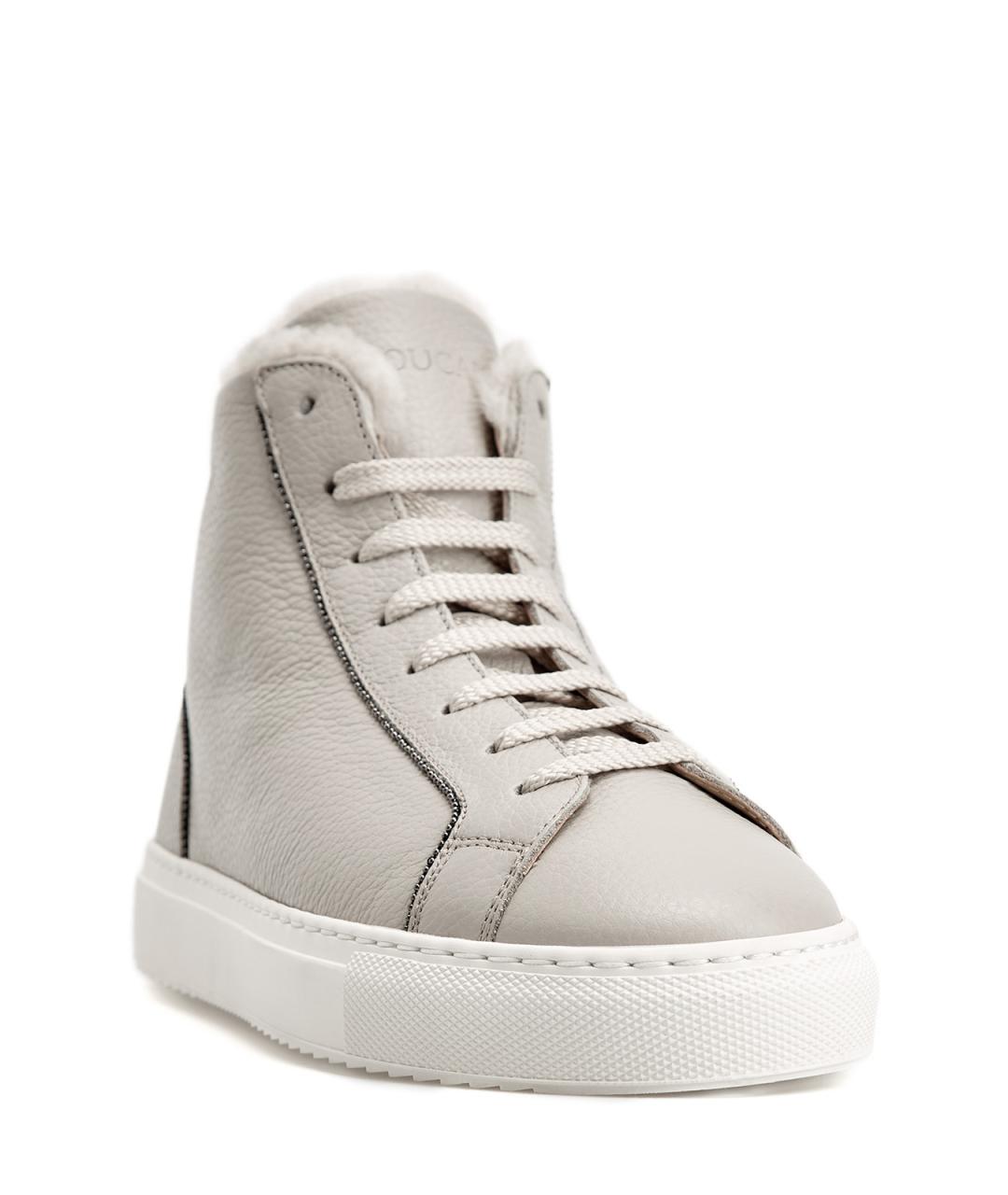 DOUCAL'S Серые кожаные кеды, фото 3