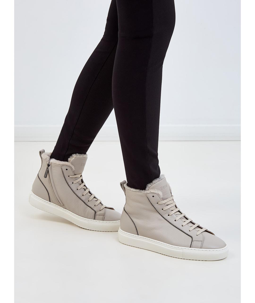 DOUCAL'S Серые кожаные кеды, фото 2