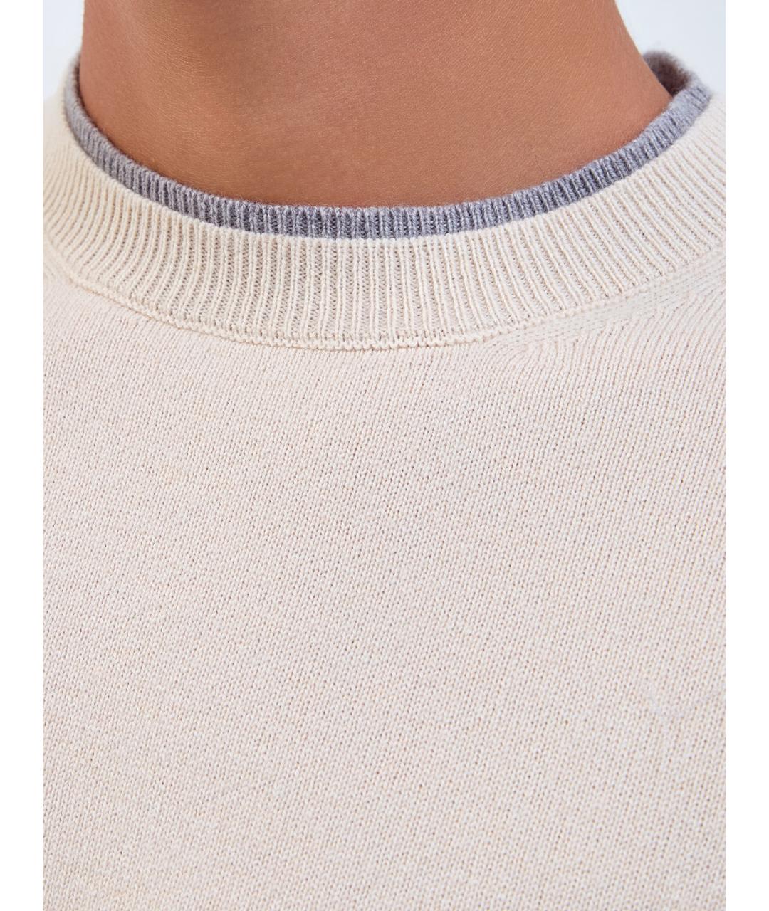 PESERICO Бежевый шерстяной джемпер / свитер, фото 5