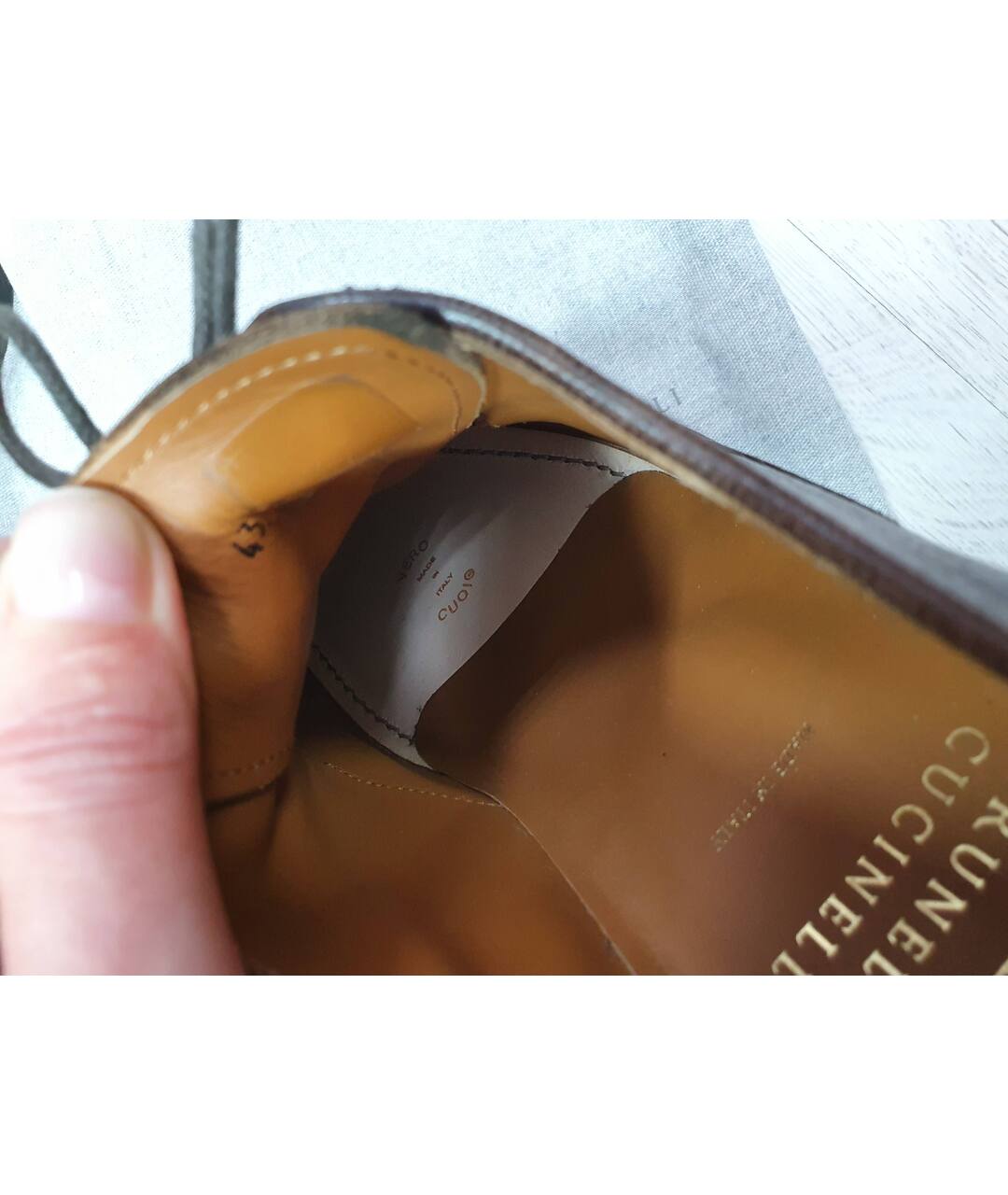 BRUNELLO CUCINELLI Коричневые кожаные низкие ботинки, фото 6