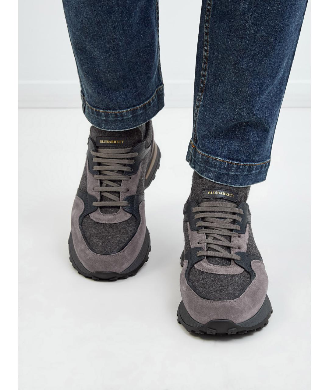 BARRETT Серые текстильные низкие кроссовки / кеды, фото 2