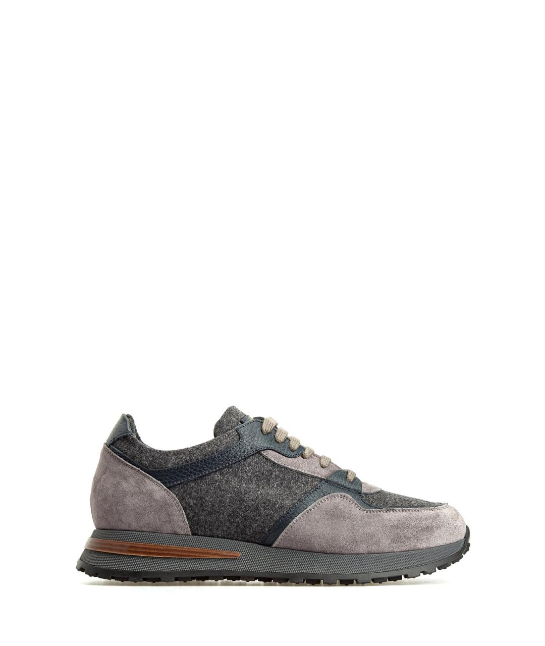 BARRETT Серые текстильные низкие кроссовки / кеды, фото 1