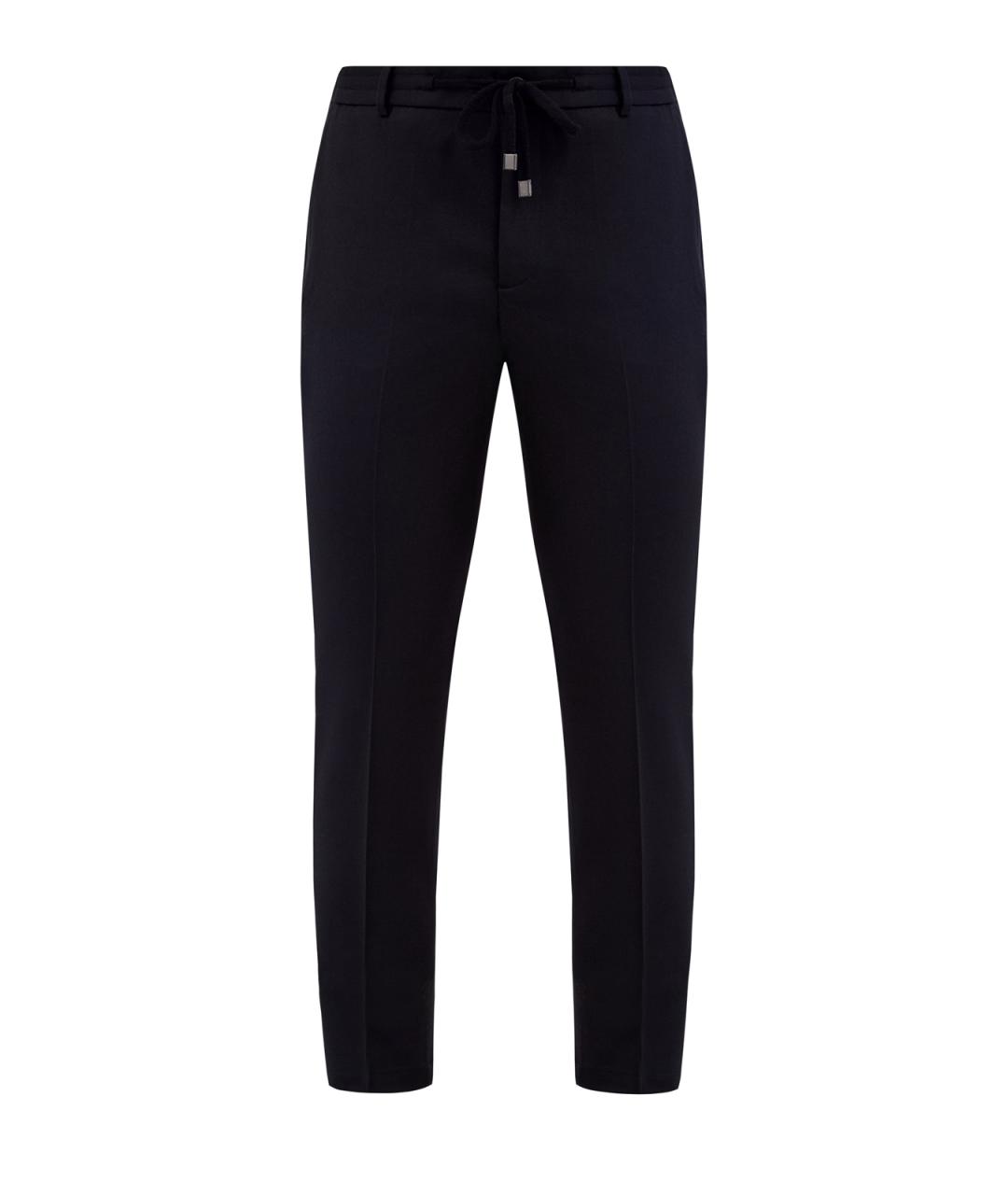 PESERICO Синие шерстяные повседневные брюки, фото 1