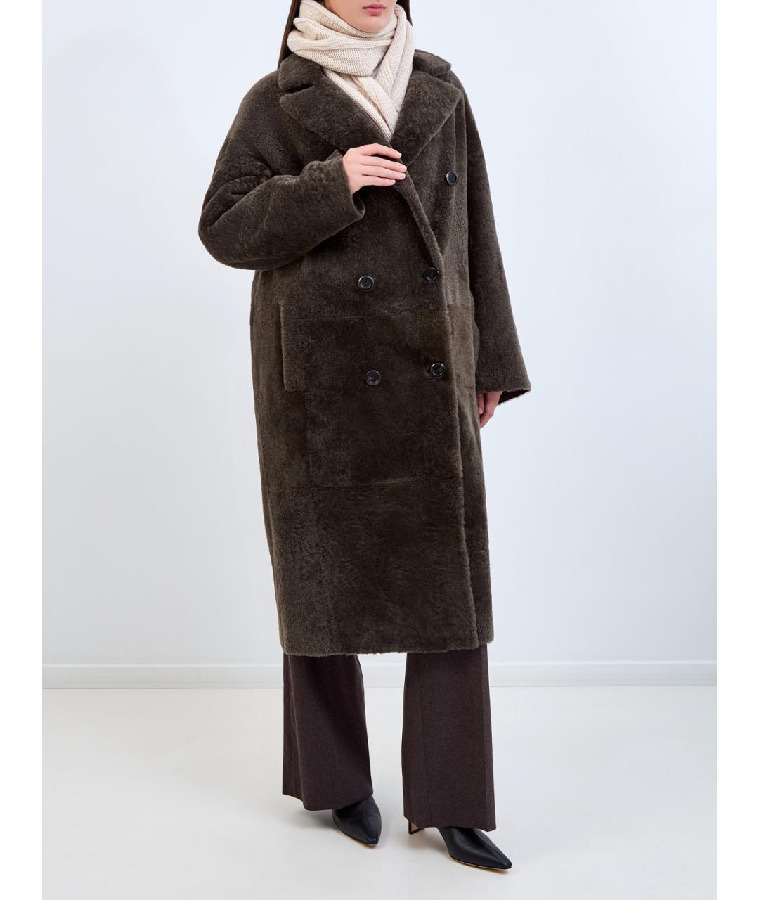 BLANCHA Коричневая меховая дубленка, фото 3