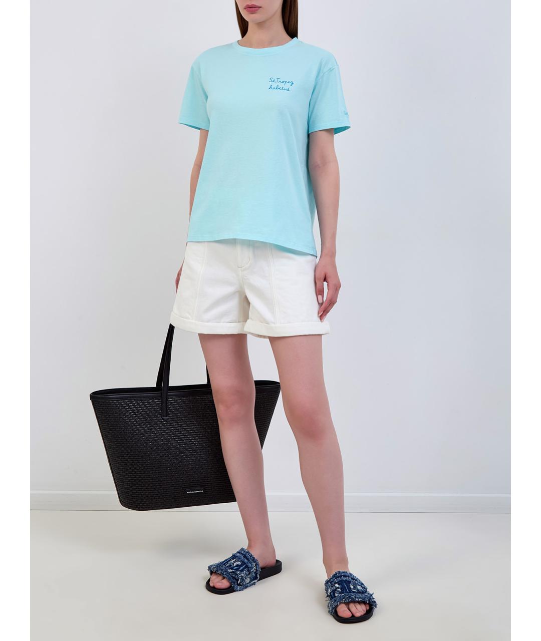 MC2 SAINT BARTH Бирюзовая хлопковая футболка, фото 2