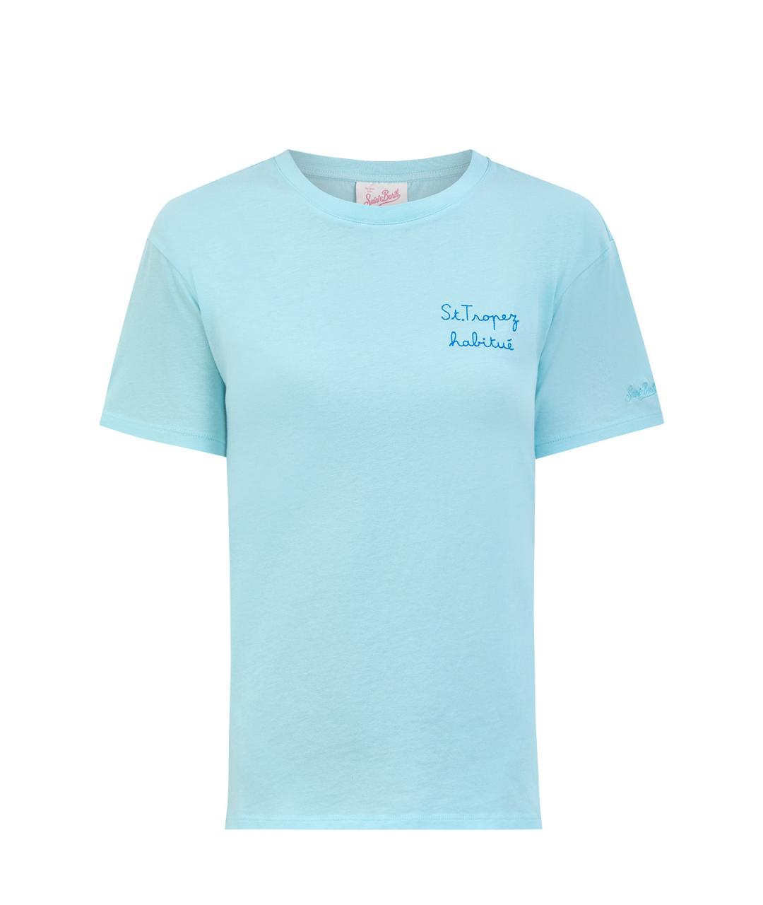 MC2 SAINT BARTH Бирюзовая хлопковая футболка, фото 1