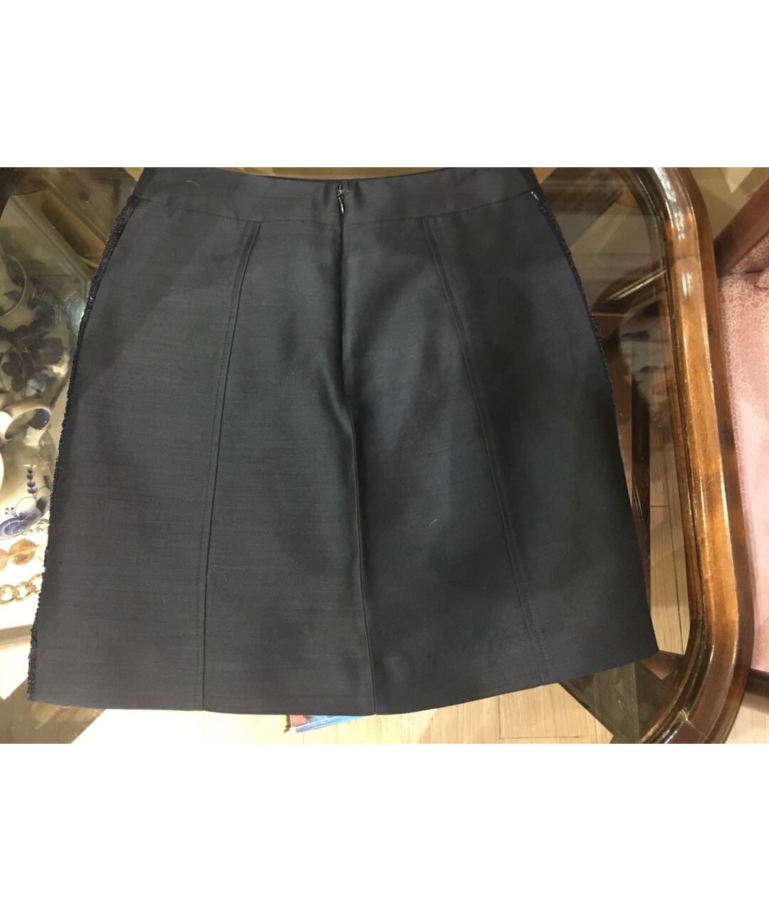 ALESSANDRO DELL'ACQUA Черная шелковая юбка мини, фото 2