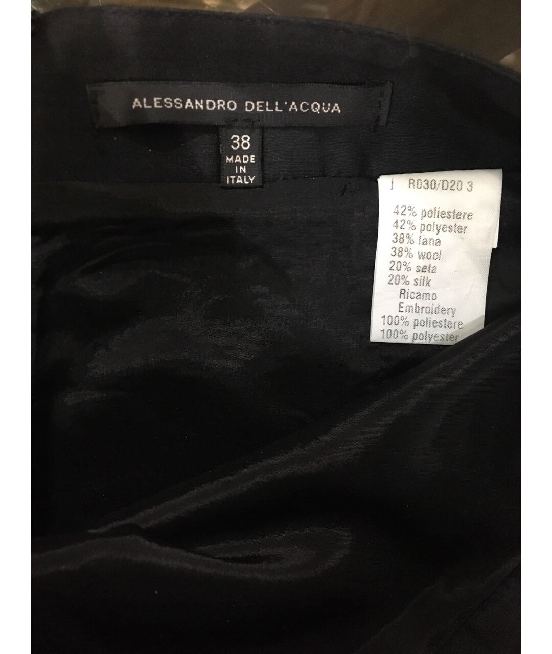 ALESSANDRO DELL'ACQUA Черная шелковая юбка мини, фото 8