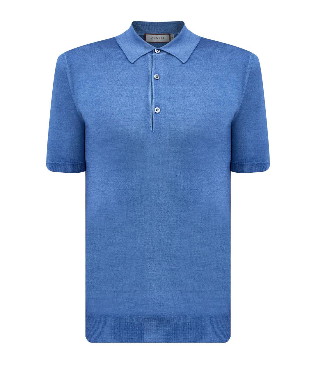 CANALI Синее поло с коротким рукавом, фото 1