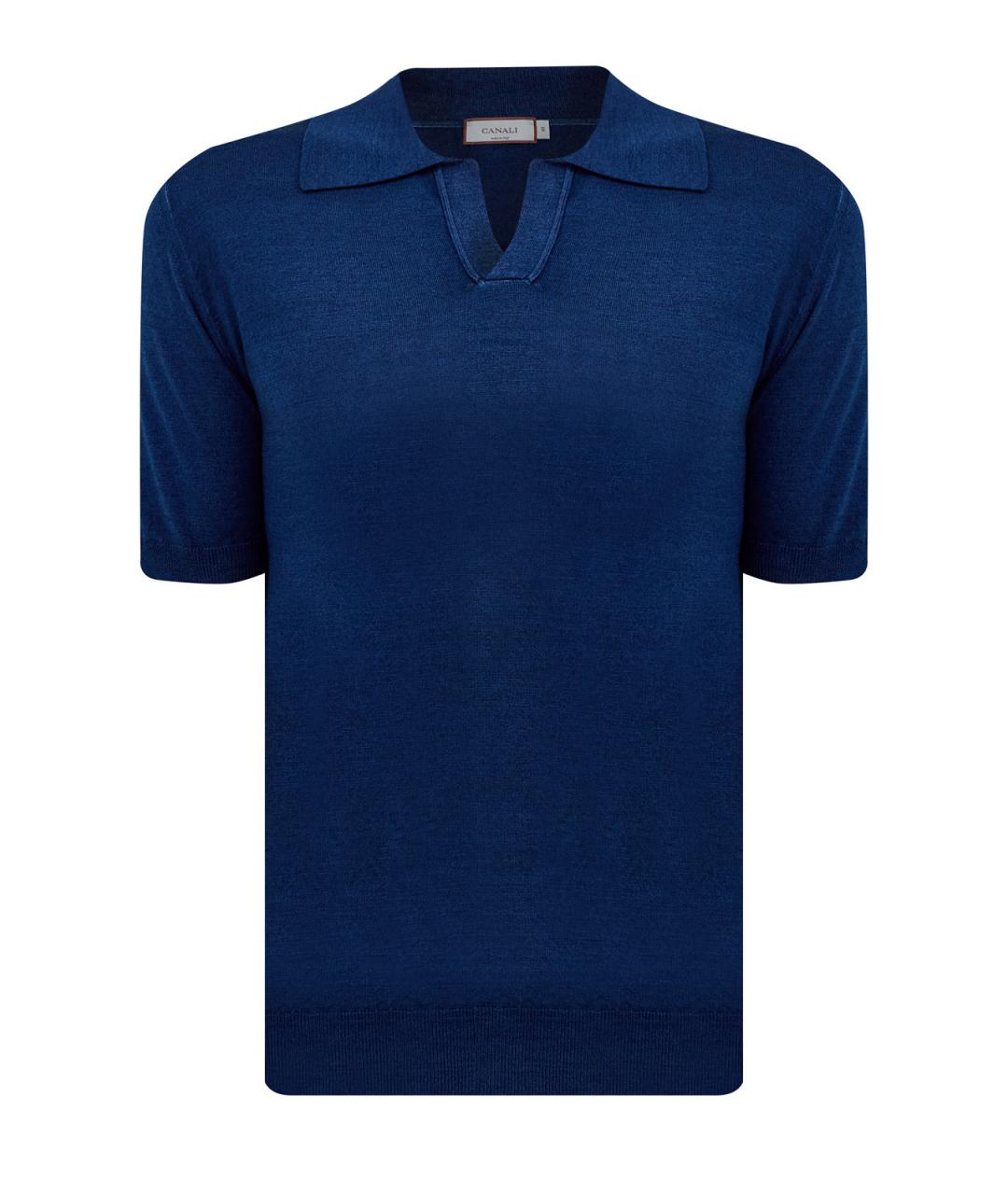 CANALI Синее поло с коротким рукавом, фото 1