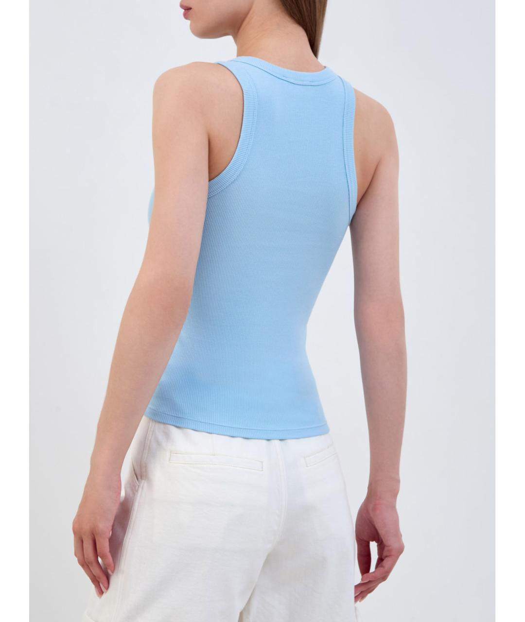 MC2 SAINT BARTH Голубая хлопковая майка, фото 4