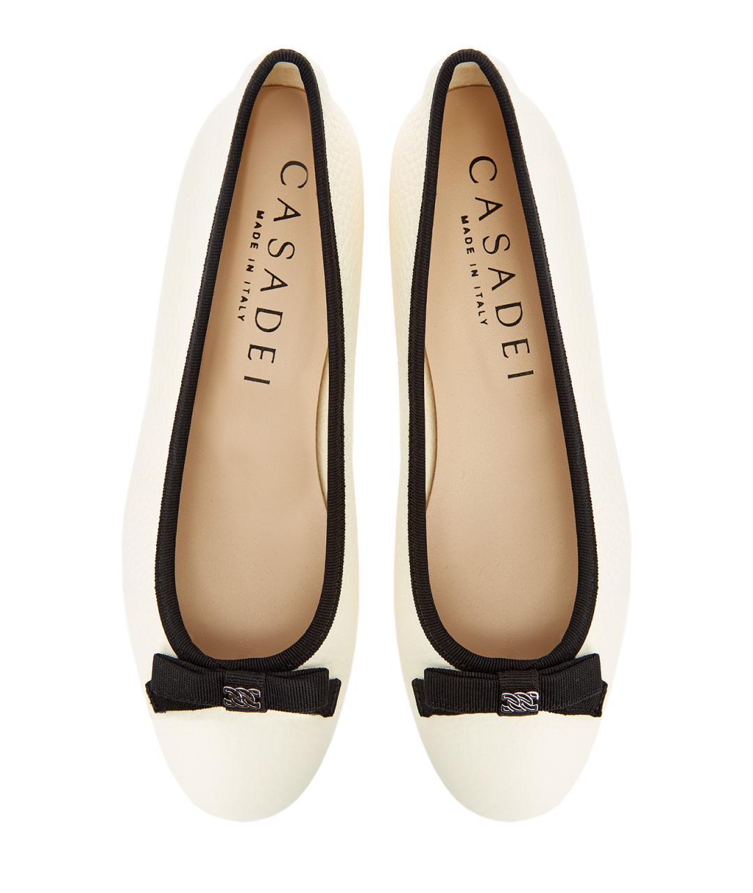 CASADEI Белые кожаные балетки, фото 6