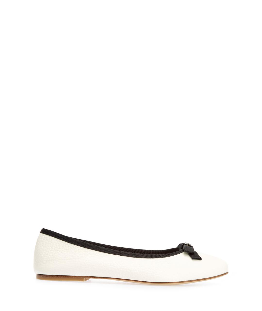 CASADEI Белые кожаные балетки, фото 1