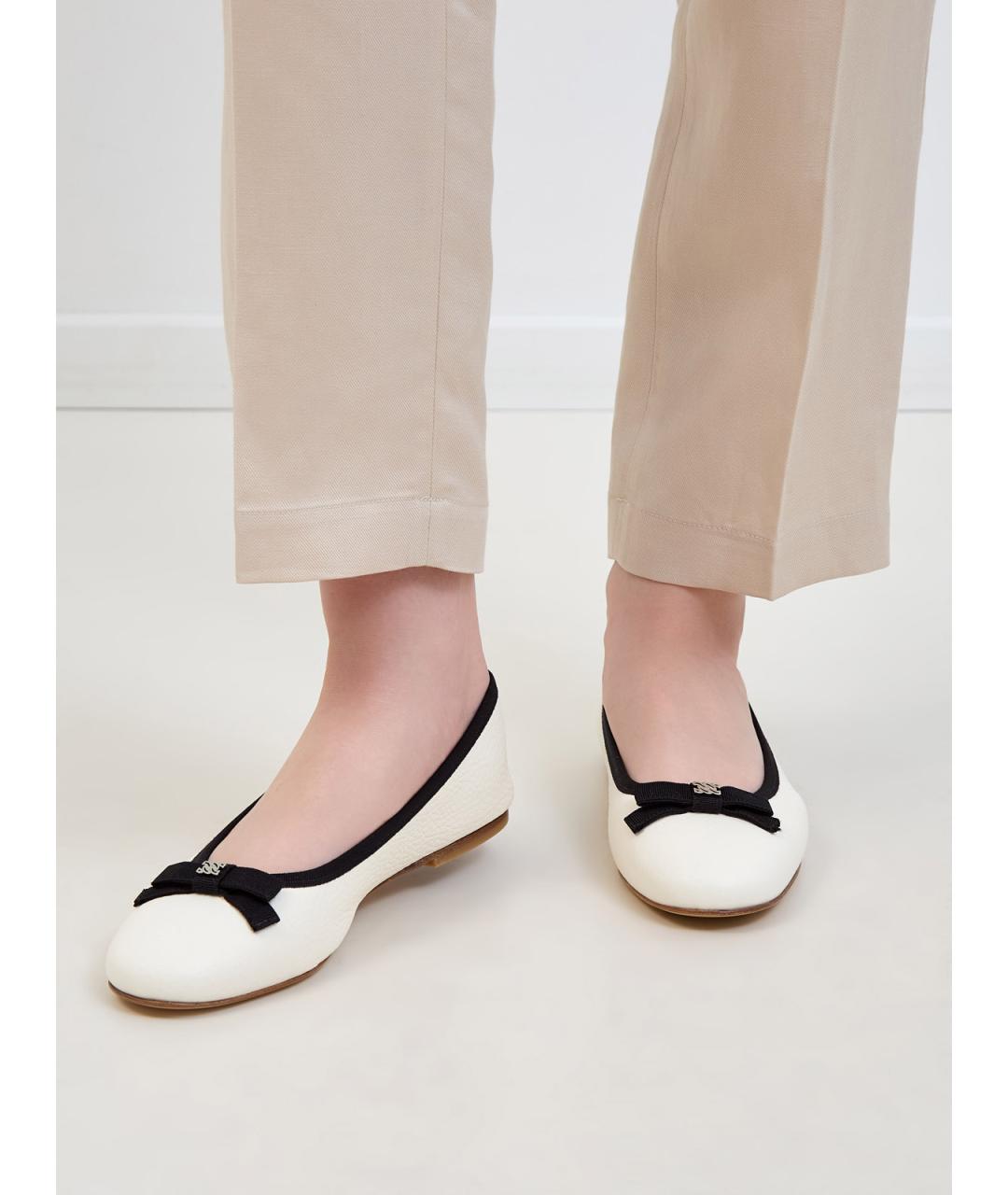 CASADEI Белые кожаные балетки, фото 2