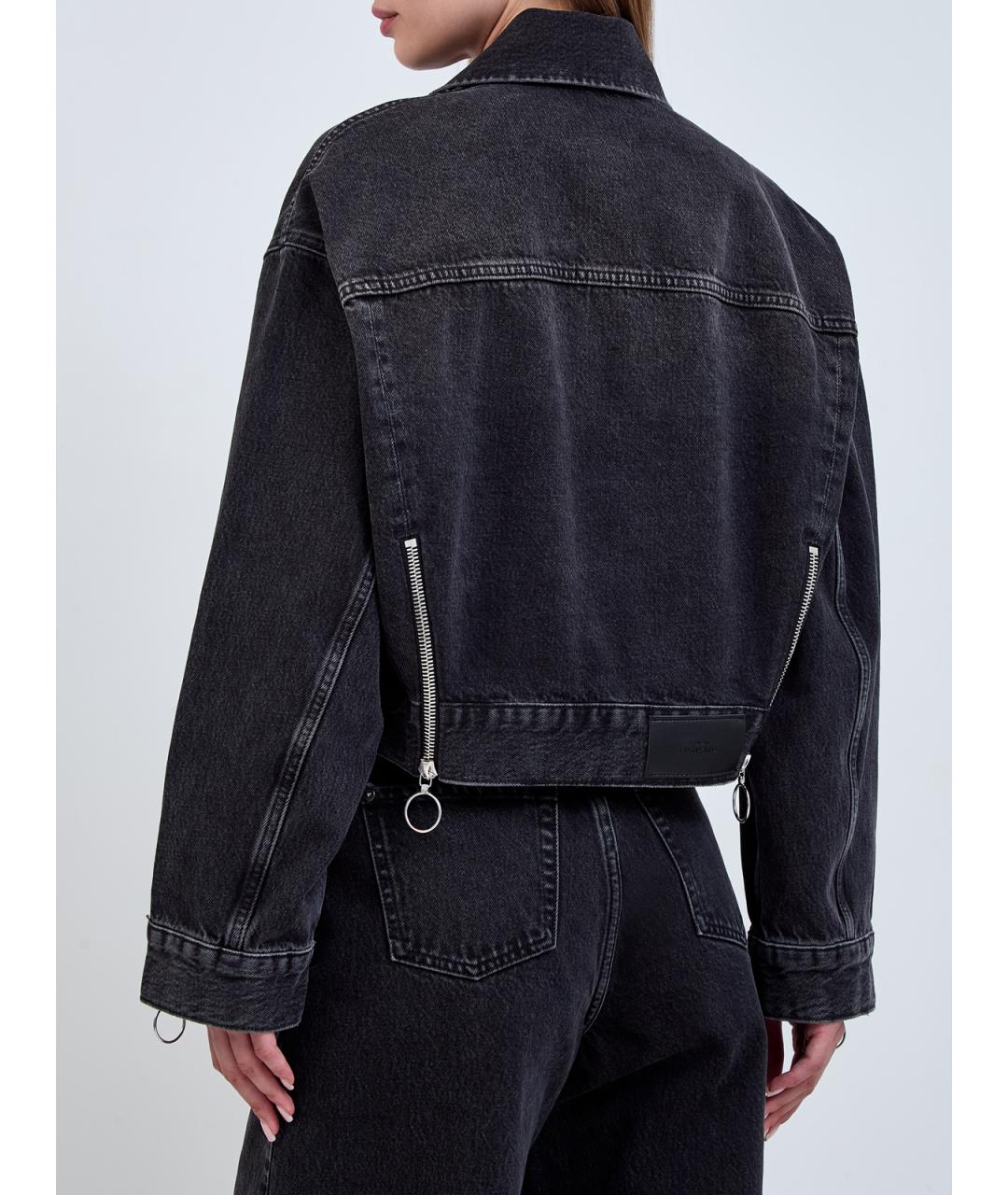 7 FOR ALL MANKIND Черная хлопковая куртка, фото 4