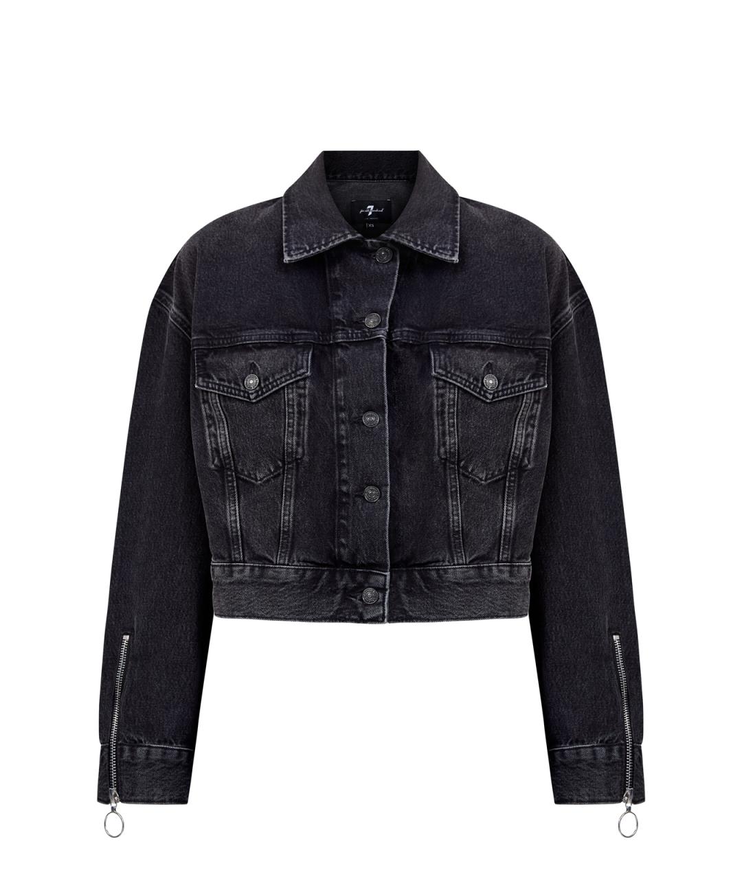 7 FOR ALL MANKIND Черная хлопковая куртка, фото 1