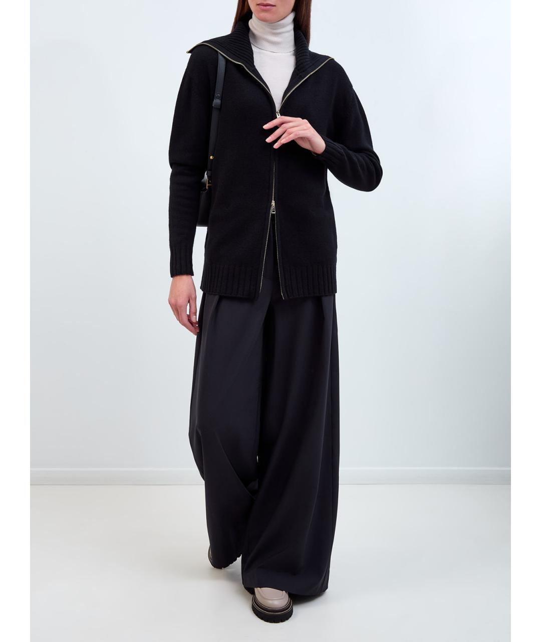 LORENA ANTONIAZZI Черный шерстяной кардиган, фото 2