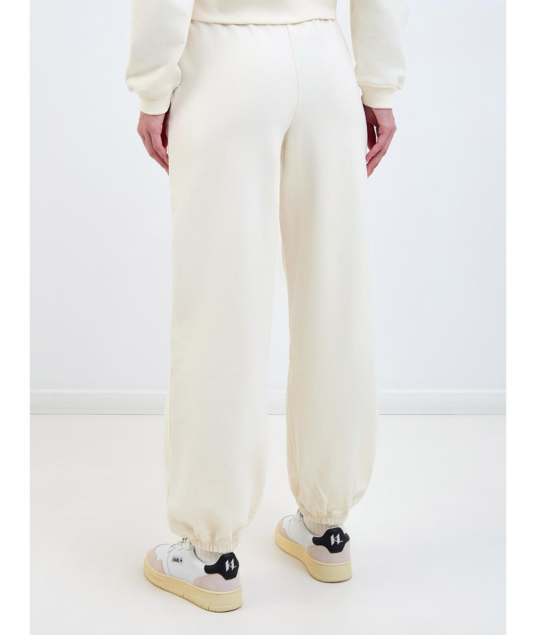 KARL LAGERFELD Бежевые хлопковые прямые брюки, фото 4