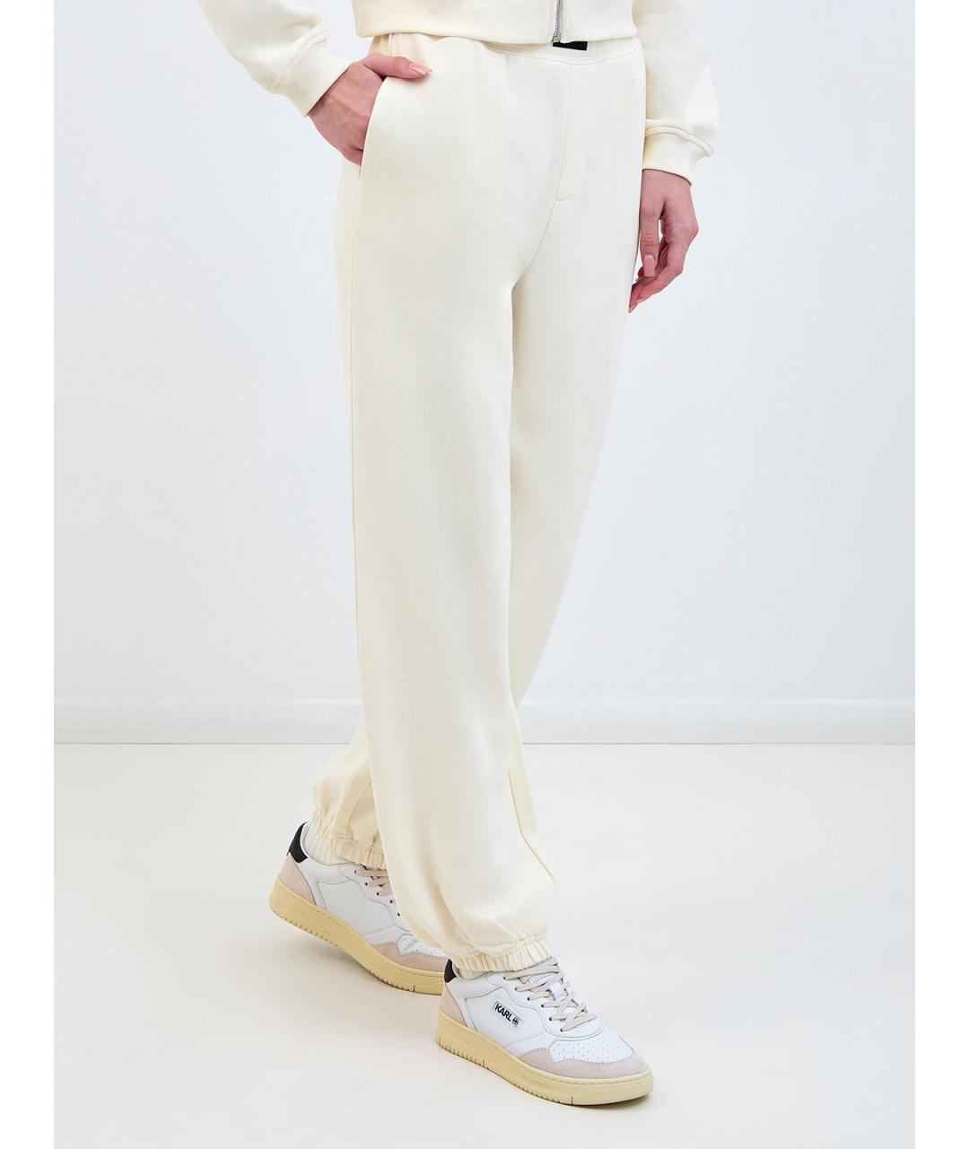 KARL LAGERFELD Бежевые хлопковые прямые брюки, фото 3