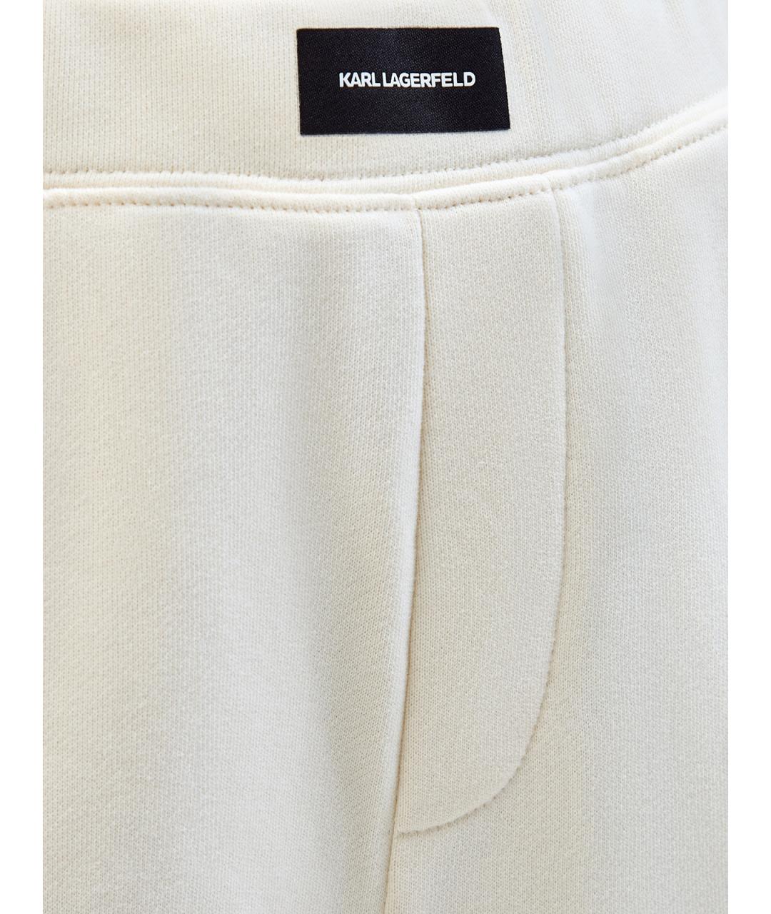 KARL LAGERFELD Бежевые хлопковые прямые брюки, фото 5