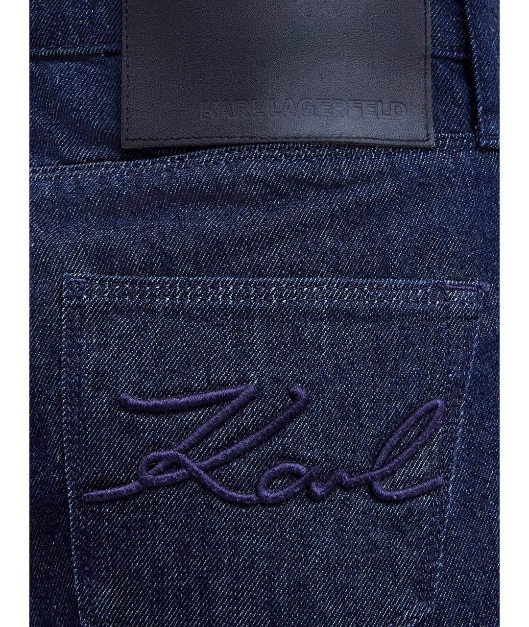 KARL LAGERFELD Синие хлопковые джинсы клеш, фото 5