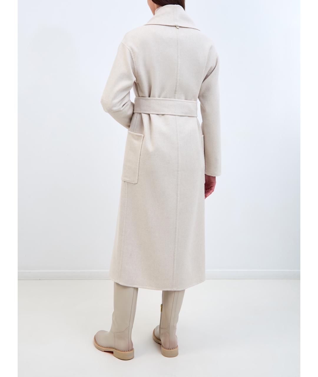 LORENA ANTONIAZZI Бежевое шерстяное пальто, фото 4