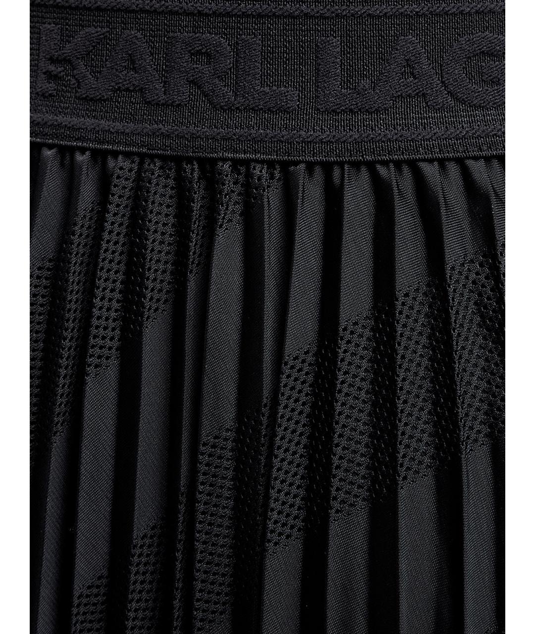 KARL LAGERFELD Черная полиэстеровая юбка миди, фото 5