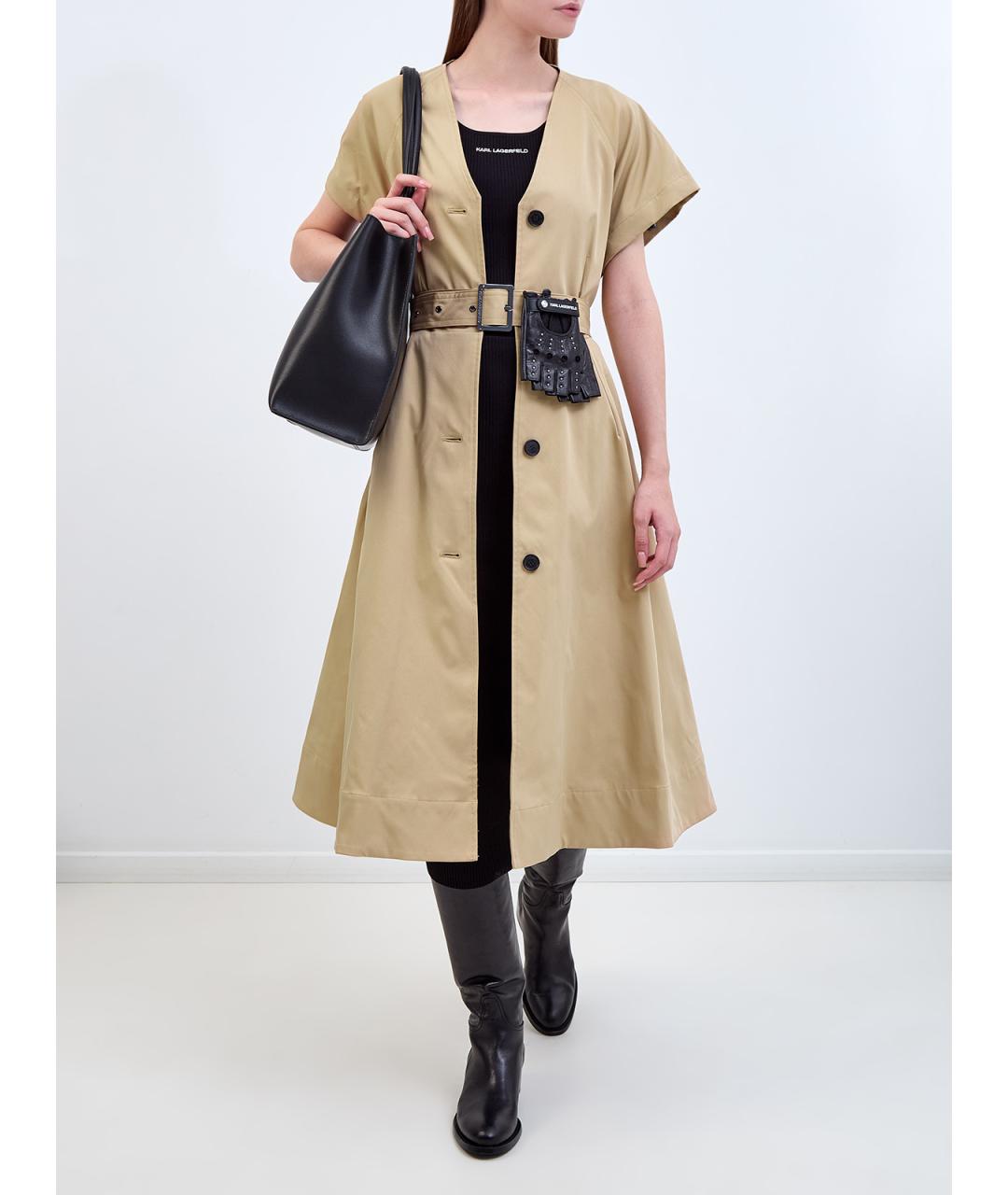 KARL LAGERFELD Бежевый полиэстеровый тренч/плащ, фото 3