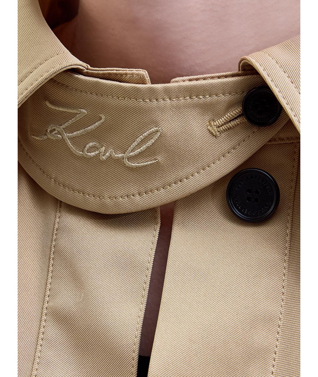 KARL LAGERFELD Бежевый полиэстеровый тренч/плащ, фото 6