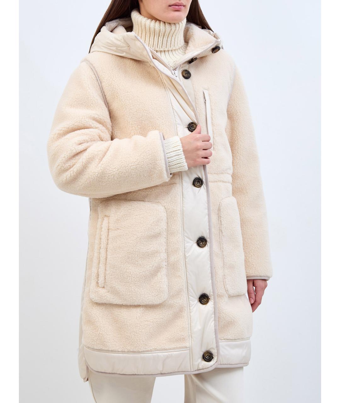 WOOLRICH Бежевый полиэстеровый пуховик, фото 3