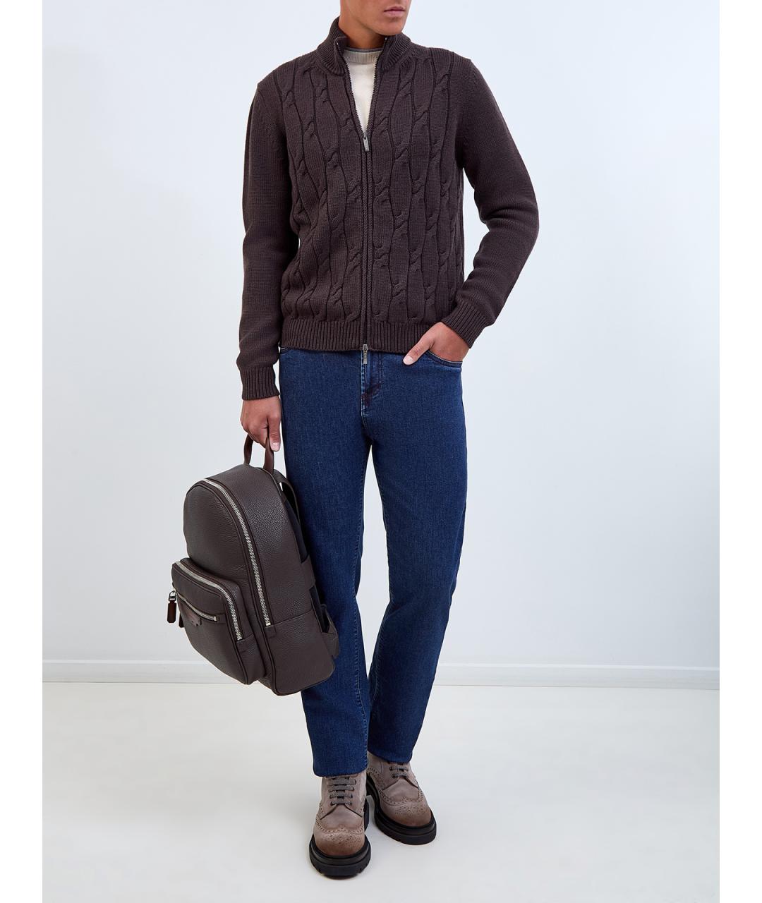 PESERICO Коричневый шерстяной кардиган, фото 2