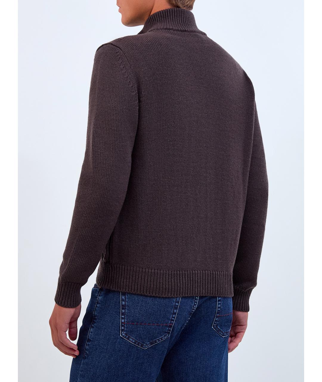 PESERICO Коричневый шерстяной кардиган, фото 4