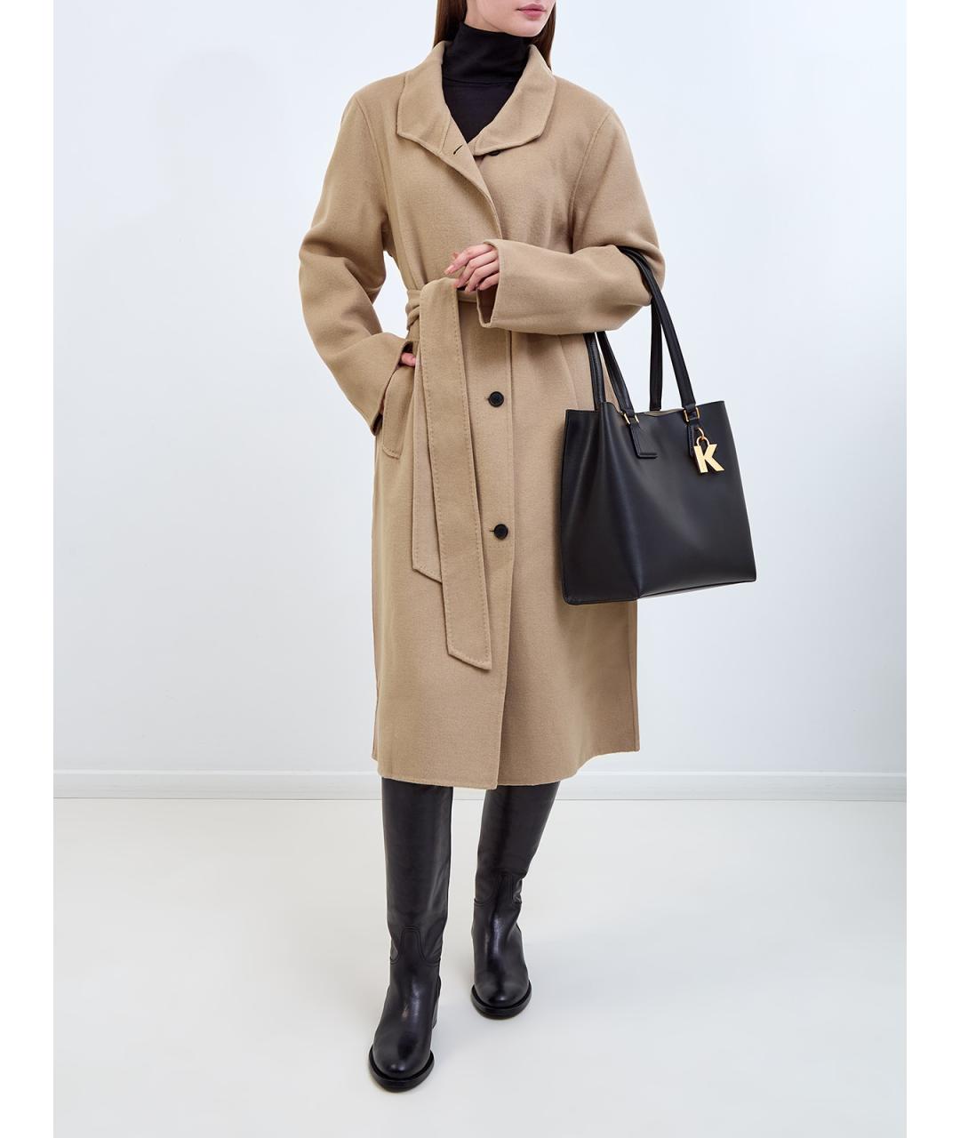 KARL LAGERFELD Бежевое шерстяное пальто, фото 2
