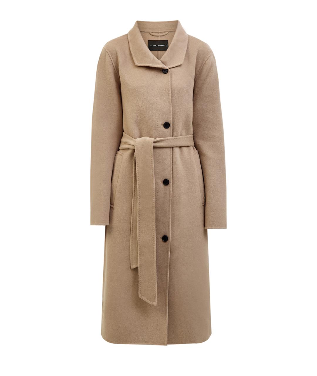 KARL LAGERFELD Бежевое шерстяное пальто, фото 1