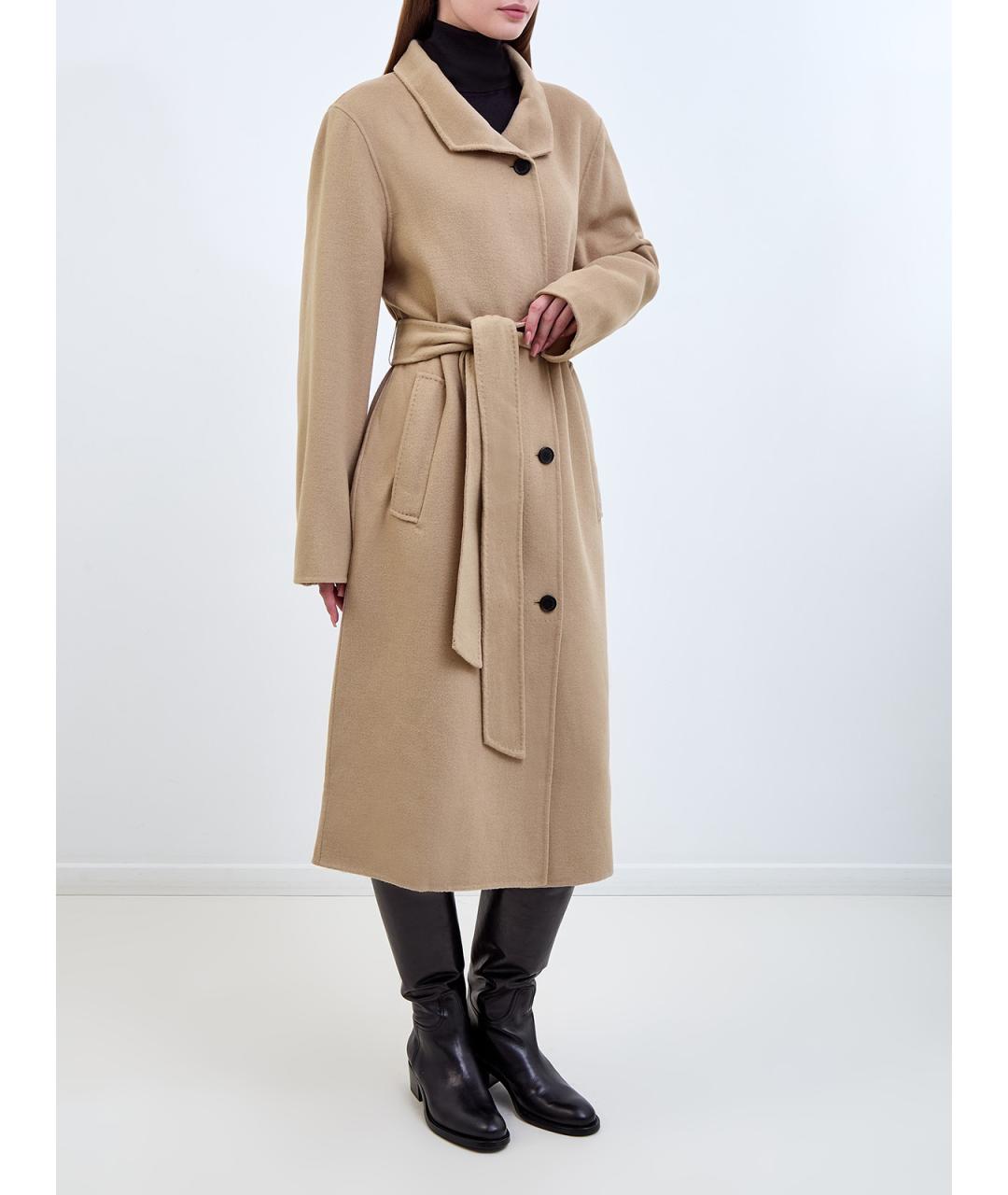 KARL LAGERFELD Бежевое шерстяное пальто, фото 3