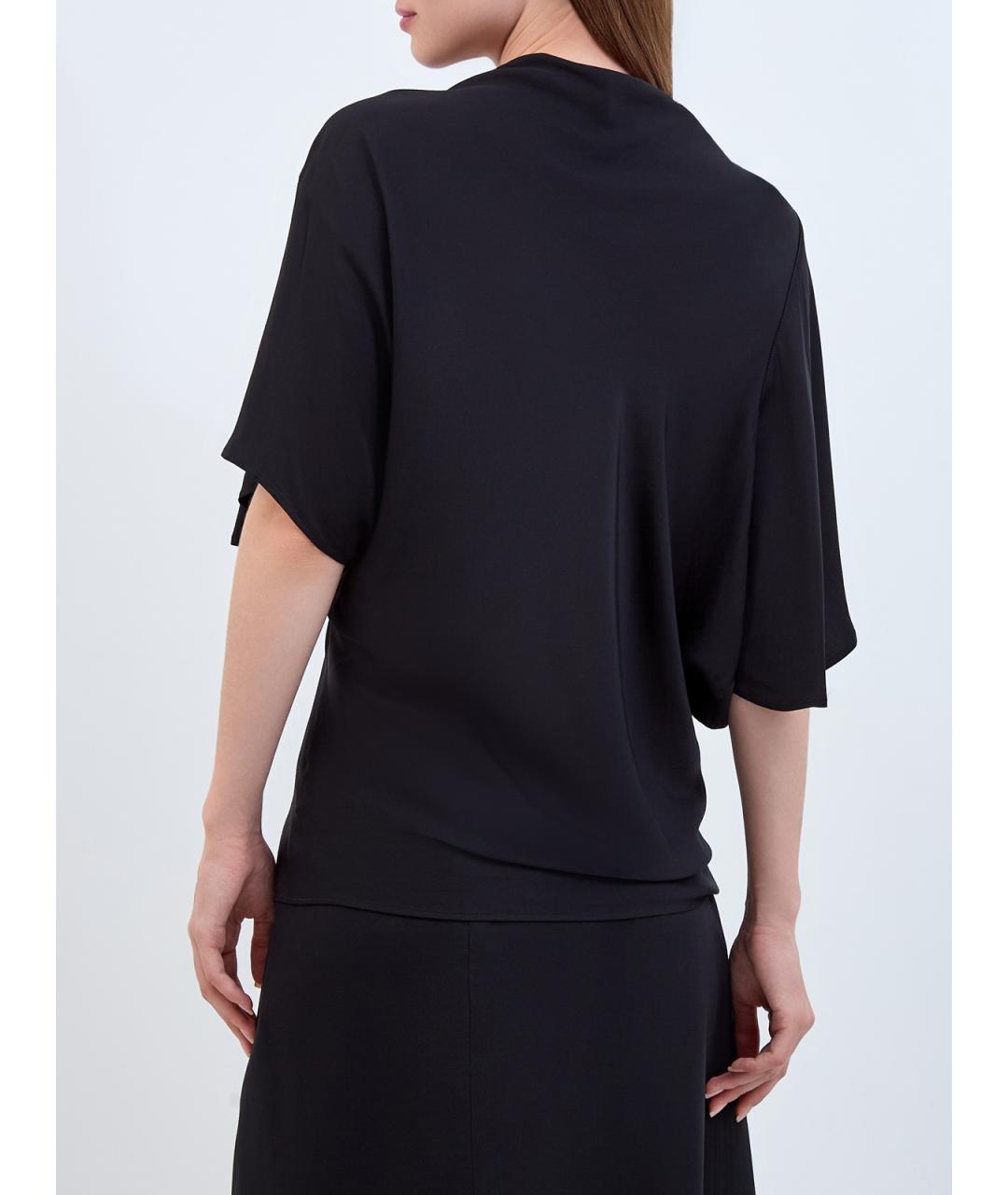 YVES SALOMON Черная вискозная блузы, фото 4