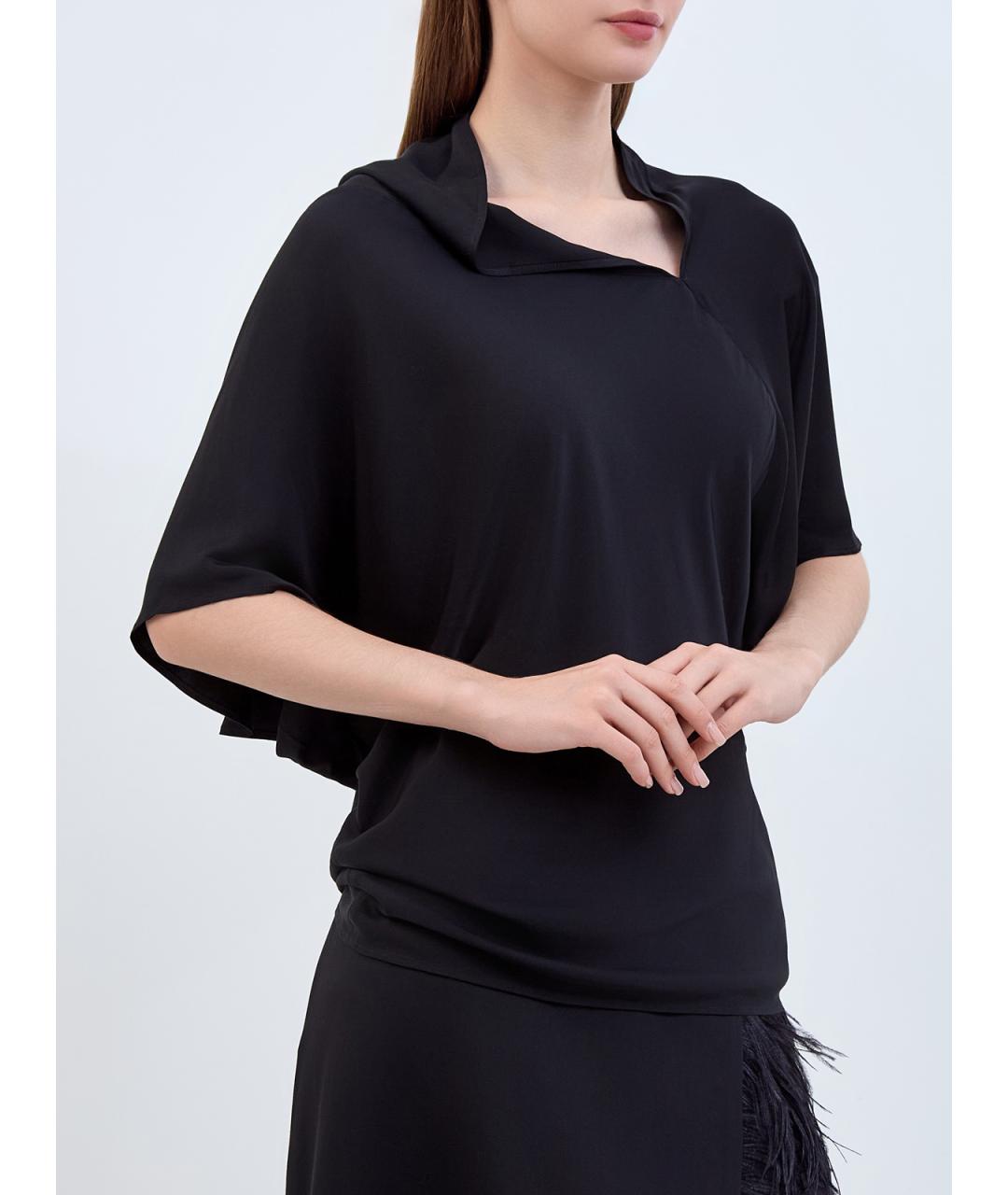 YVES SALOMON Черная вискозная блузы, фото 3