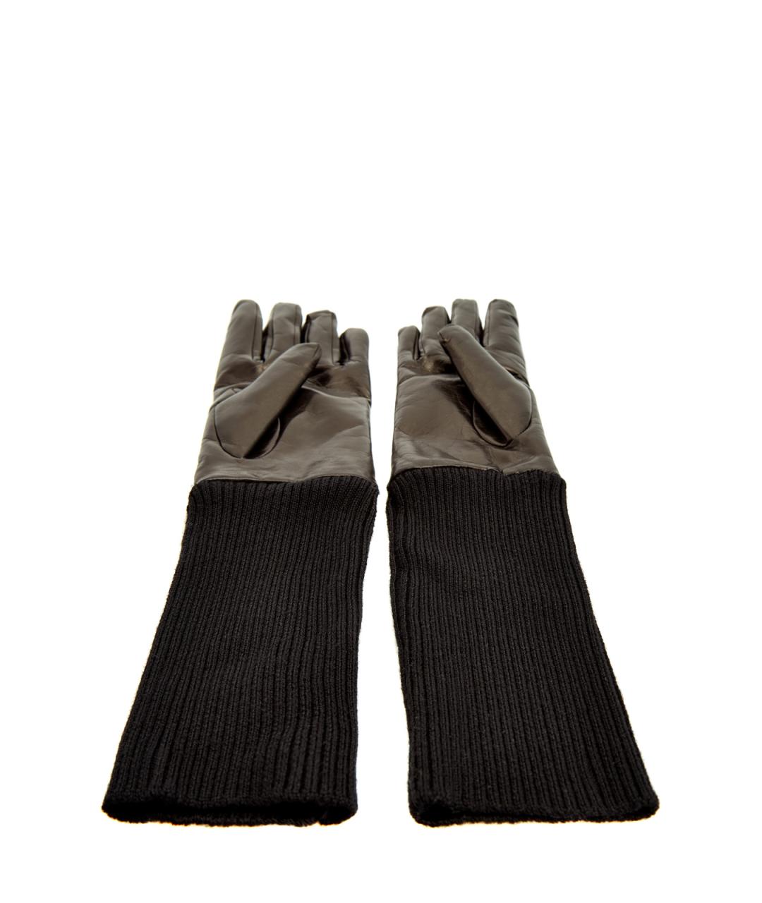 LORENA ANTONIAZZI Черные кожаные перчатки, фото 4