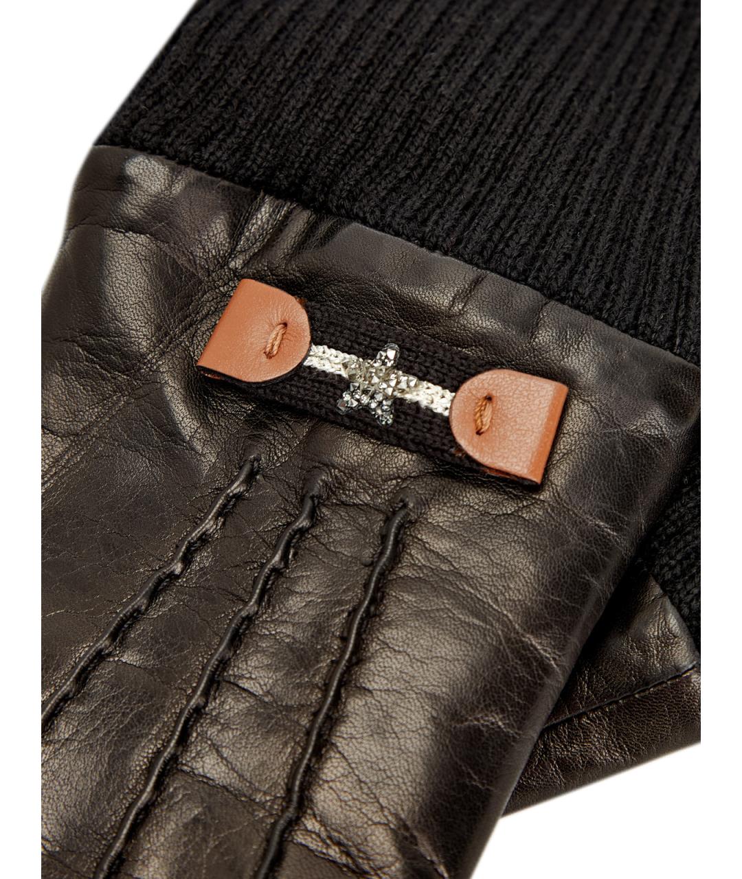 LORENA ANTONIAZZI Черные кожаные перчатки, фото 5