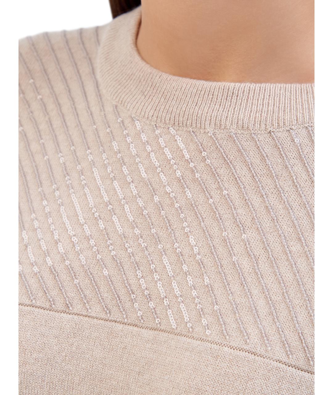 BRUNELLO CUCINELLI Бежевый кашемировый джемпер / свитер, фото 3