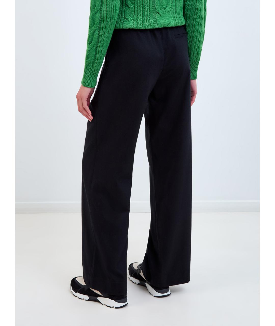 LORENA ANTONIAZZI Черные шерстяные прямые брюки, фото 4