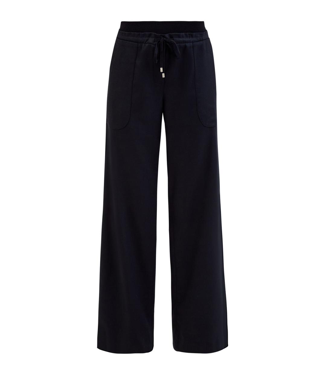 LORENA ANTONIAZZI Черные шерстяные прямые брюки, фото 1