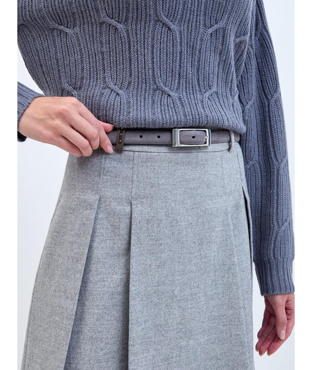 PESERICO Серый кожаный ремень, фото 2