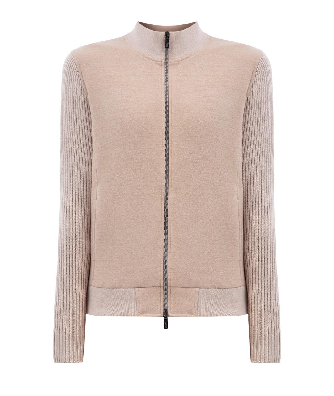 CAPOBIANCO Бежевый шерстяной кардиган, фото 1